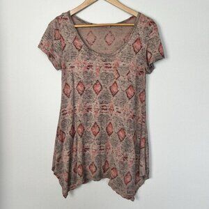 Fresh Produce Cotton Tunic Top Neutral Bohemian Casual Size Small